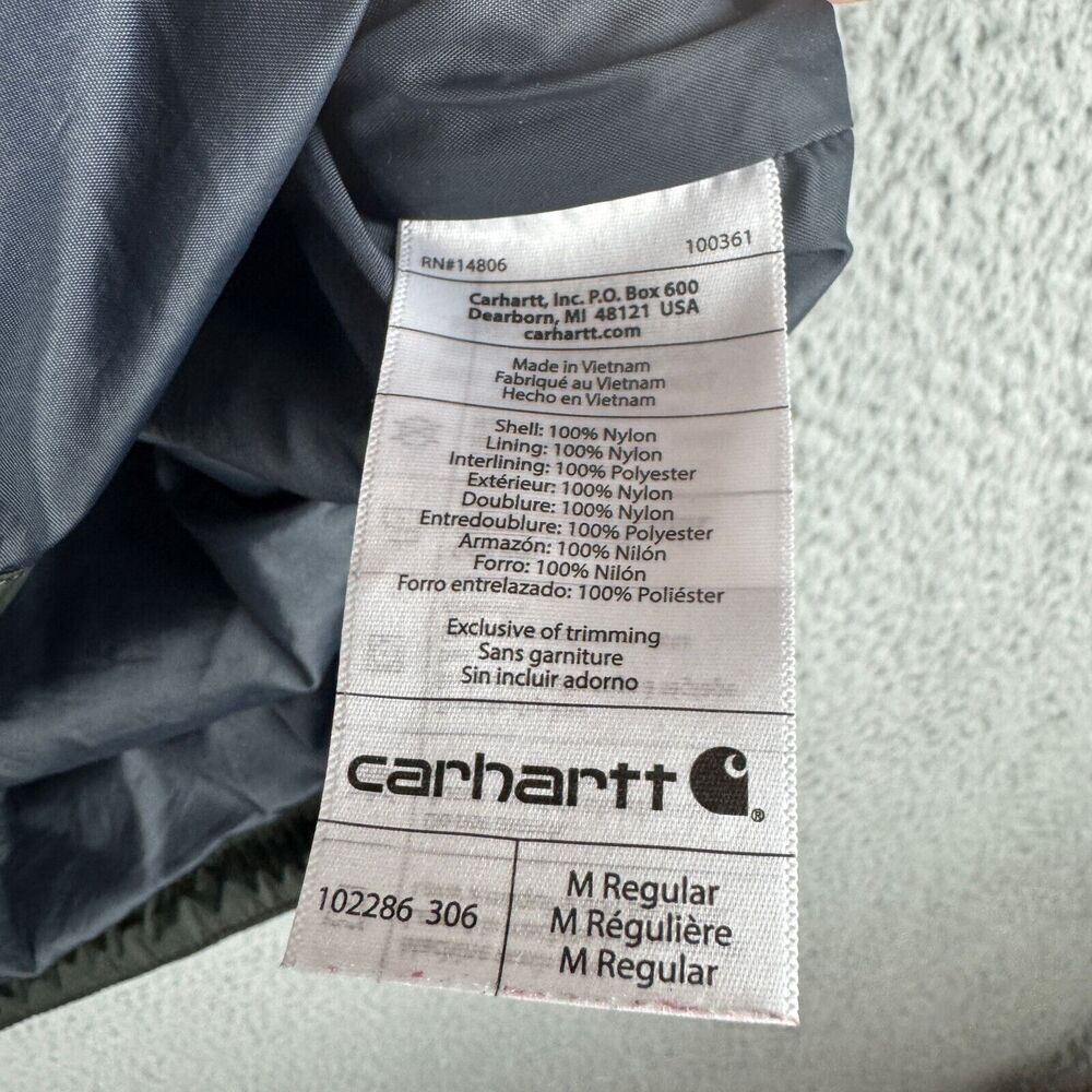 Carhartt Rain Defender Vest Mens Medium Insulated Black Full Zip Pockets Jacket - Picture 8 of 12